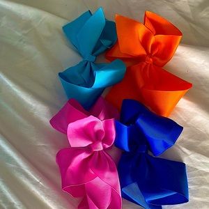 Dark blue orange pink light blue